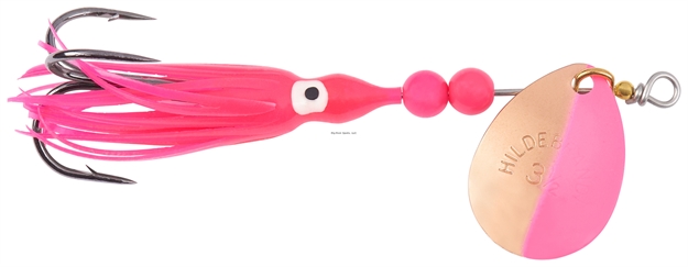 Picture of Hildebrandt Hildebrant Salmon Spinner W/Squid, SZ 4, Copper Pink, Red Yamashite Squid