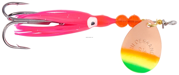 Picture of Hildebrandt Hildebrant Salmon Spinner W/Squid, SZ 4, Copper Red Chart Green, Green Yamashite Squid