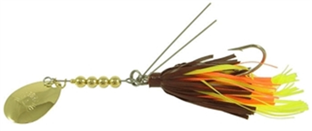 Picture of Hildebrandt Snagless Sally Spinner, 4", 1/4 Oz, 3/0 Hook, Black & Yellow Skirt With Gold Blade 3.5SSG-BLYL