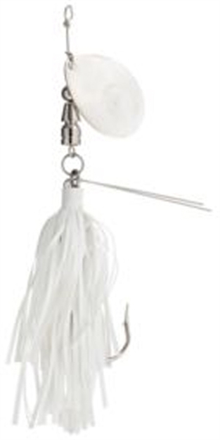 Picture of Hildebrandt Snagless Sally Spinner, 4 1/8", 3/8 Oz, 3/0 Hook, White Skirt With Nickel Blade 4SSN-WH