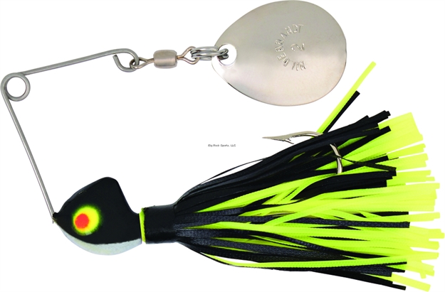 Picture of Hildebrandt Spin Dandy Microlite Spinnerbait, 1/8 Oz, SZ 2 Hook, Black Head With Nickel Blade Chartreuse & Black