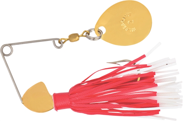 Picture of Hildebrandt Spin Dandy Microlite Spinnerbait, 1/8 Oz, SZ 2 Hook, Gold Head With Gold Blade Red & White