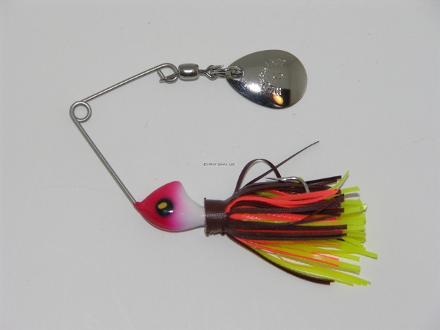 Picture of Hildebrandt Spin Dandy Microlite Spinnerbait, 1/8 Oz, SZ 2 Hook, White Head With Nickel Blade Crawdad