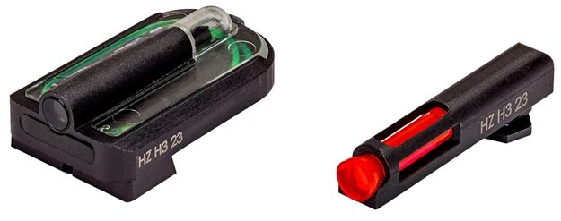 Picture of  Hiviz Glmfd21 Fastdot  H3 Sight Set For Glock Mos Red Fiber Optic Front Sight-Green Tritium Rear Sight 613485590401