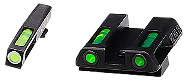 Picture of Hiviz Litewave H3 Sight Tritium, Green/Orange Litepipes W/White Front Ring, Fits Glock Models 42 And 43 GLN421