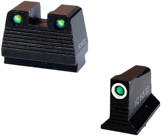 Picture of  Hiviz Gmng21-2 Co-Witness Tritium Night Sight Set Green Fits Glock Mos Models 9Mm/40 S&W/357 Sig