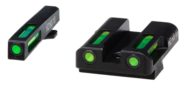 Picture of  Hiviz Gln325 Litewave H3 Sight Set For Glock Green Tritium White Outline Front Sight-Green Fiber Optic Rear Sight 613485589597