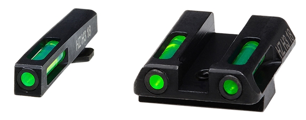 Picture of  Hiviz Gln321 Litewave H3 Sight Set For Glock Green Tritium White Outline Front Sight-Green Fiber Optic Rear Sight 613485589658