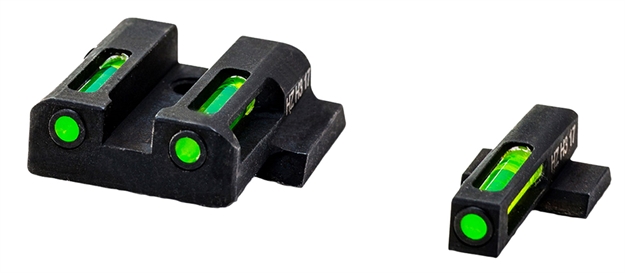Picture of  Hiviz Mpsn321 Litewave H3 Sight Set For S&W Shield Green Tritium White Outline Front Sight-Green Fiber Optic Rear Sight 613485589672