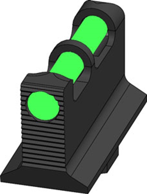 Picture of Hiviz Interchangeable Front Sight For Glock Gen 1  2 3  And 4 All Models Except 42, 43 And Mos. Sight Height IS 0.315 Inch. GLAD201