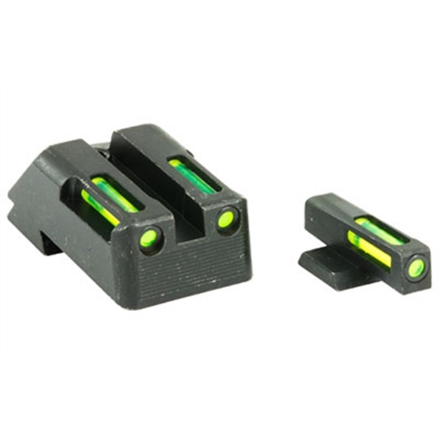 Picture of  Hiviz Kbn321 Litewave H3 Sight Set For Kimber 1911 Green Tritium White Outline Front Sight-Green Fiber Optic Rear Sight