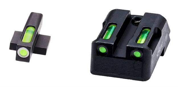 Picture of  Hiviz Kbn321 Litewave H3 Sight Set For Kimber 1911 Green Tritium White Outline Front Sight-Green Fiber Optic Rear Sight 613485589696