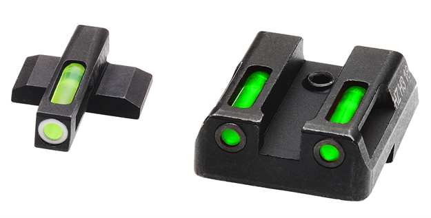 Picture of Hiviz Litewave H3 Sight Tritium, Green Litepipes W/White Front Ring, Fits HK Vp9, Vp9sk, Vp40, Hk45, Hk45c, P30, P30l HKN321 613485589733