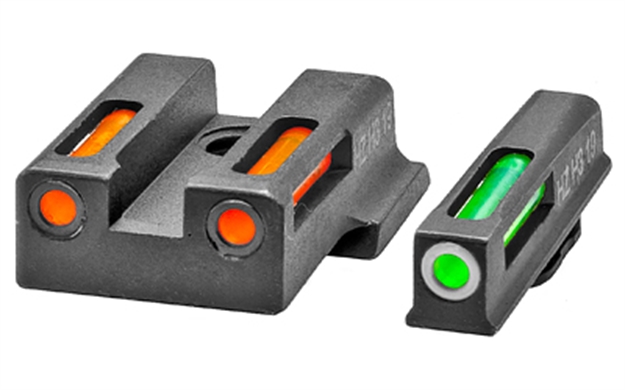 Picture of Hiviz Litewave H3 Sight Tritium, Green/Orange Litepipes W/White Front Ring, Fits S&W Ez380 EZN421 613485590074
