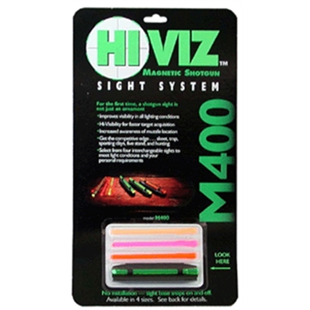 Picture of  Hiviz M400 M-Series Magnetic Front Sight  Black | Green With Red Center Fiber Optic Front Sight 613485584325