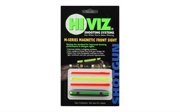 Picture of  Hiviz M300 M-Series Magnetic Front Sight  Black | Green With Red Center Fiber Optic Front Sight