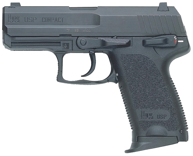 Picture of Heckler & Koch 81000345 Usp V7 Lem Compact 45 Acp 8+1 3.78" Black Polygonal Rifled Barrel, Black Serrated Slide, Black Polymer Frame, Black Polymer Grip, Ambidextrous 704537A5 642230248908