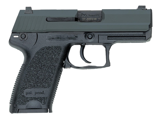 Picture of Heckler & Koch 81000335 Usp V7 Lem Compact 9Mm Luger 10+1 3.58" Black Polygonal Rifled Barrel, Black Serrated Slide, Black Polymer Frame, Black Polymer Grip, Ambidextrous 709037A5 642230248878