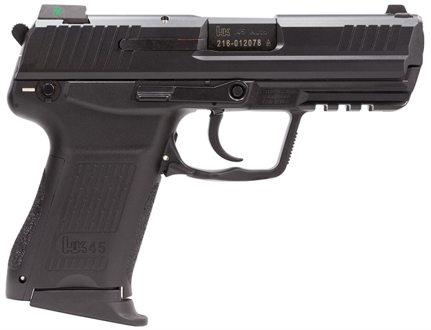 Picture of Heckler & Koch 81000019 Heckler & Koch45 V1 *Ma Compliant Compact 45 Acp 8+1 3.94" Black Black Serrated Slide Black Polymer Frame W/Picatinny Rail & Serrated Trigger Guard Black Interchangeable Backstrap Grips Ambidextrous 745031LEA5