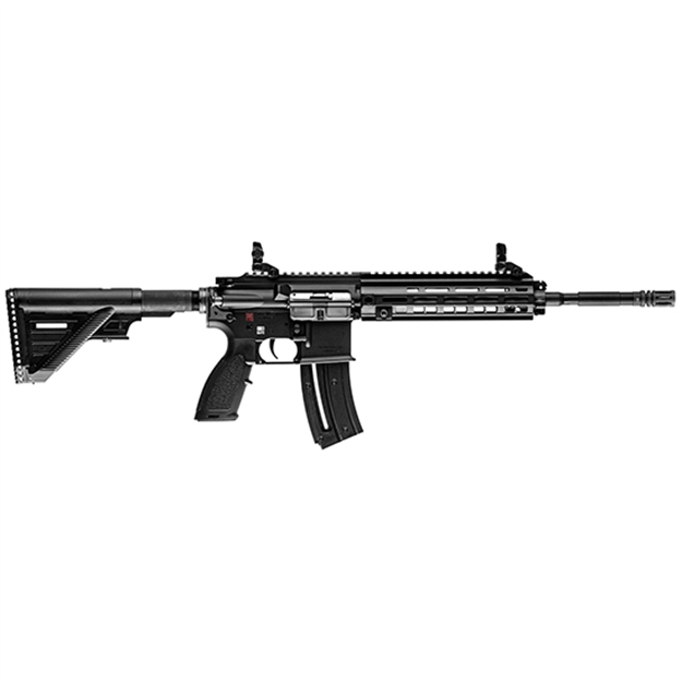 Picture of  Heckler & Koch 81000402 Heckler & Koch 416  22 LR 10+1 16.10" Black Steel Threaded Barrel Aluminum W/M-Lok & Picatinny Rail Black Aluminum Receiver Black Retractable Stock Right Hand 642230257054