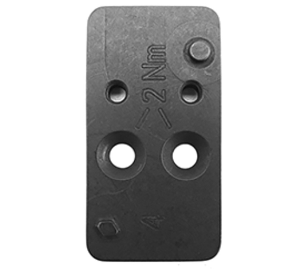 Picture of  Heckler & Koch 50254264 Optic Plate #4 Black Steel, Fits Heckler & Koch Vp9 OR Leupold Deltapoint Pattern Footprint Mount 642230260030