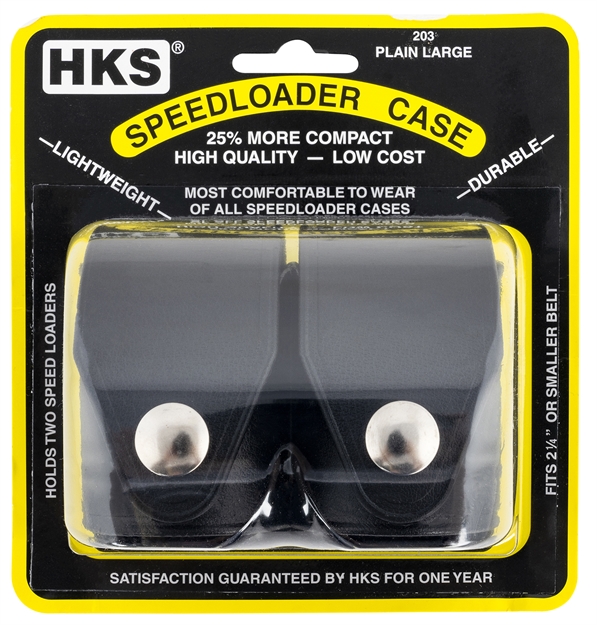 Picture of Hks 203Plbn Speedloader Case  Double Black Large Hytrel Belt Loop Fits S&W/Ruger/Colt/Taurus/Dan Wesson Belts 2.25" Wide 203LB 088652020331