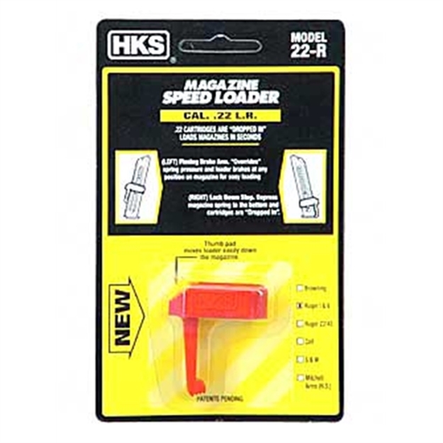 Picture of  Hks 22R Speed Mag Loader Made OF Plastic With Red Finish For 22 LR Ruger Mark I, Mark II 088652002245