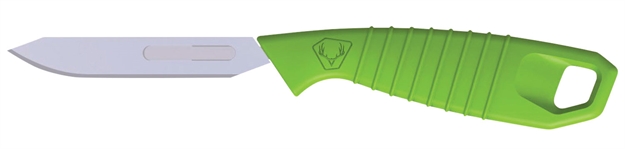 Picture of Hme Hmekn-Prbbm Super Lite Replace A Blade Tanto Plain Stainless Steel Blade/Green Tpr Handle Includes 5 Replacement Blades/Sheath HME-KN-PRBBM