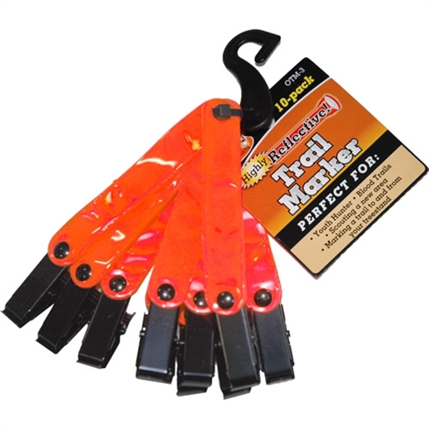 Picture of  Hme Otm-3 Trail Marking  Orange Vinyl 3" Includes Heavy Duty Metal Clip 10 Pack