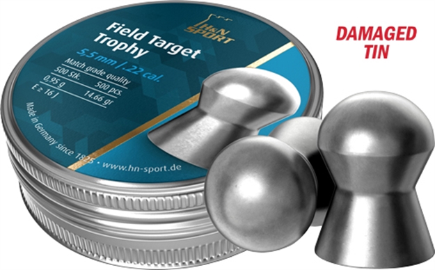Picture of H&N Sport Pellets Field Target Trophy .22 14.66 Grain 500Pk Damaged Tin