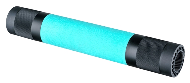 Picture of Hogue 13404 Ar-15 Rifle Free-Float Rifle Length Forend Polymer Black/Aqua