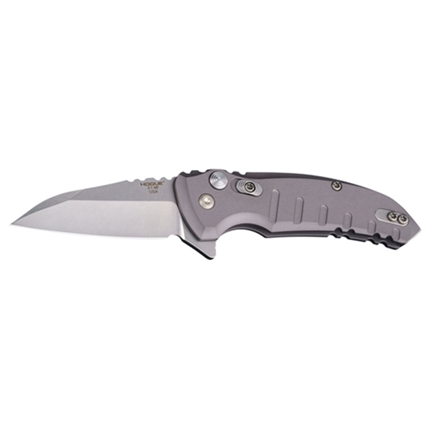 Picture of  Hogue 24162 X1 Microflip 2.75" Folding Wharncliffe Plain Tumble Polish Tumble Polish Cpm 154 SS Blade/Matte Gray Anodized Aluminum Handle Includes Pocket Clip
