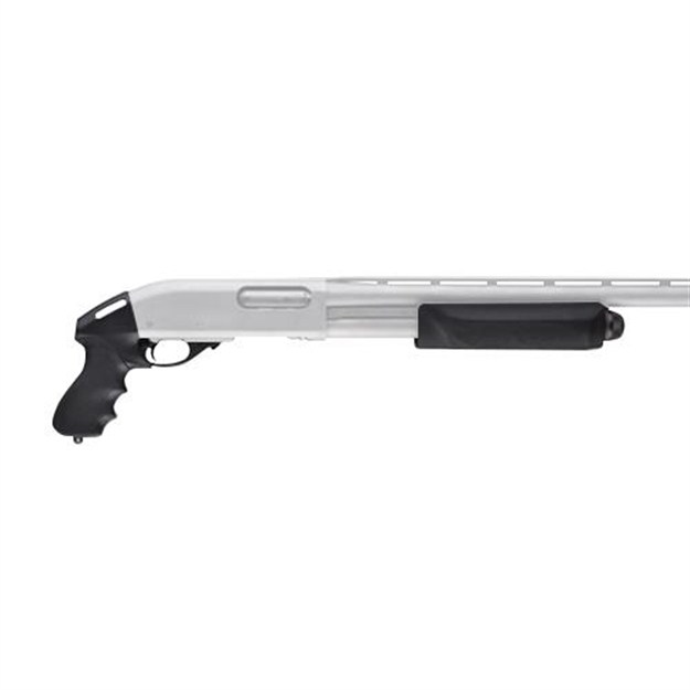Picture of  Hogue 08715 Tamer Pistol Grip & Forend Black Rubber With Finger Grooves, Polymer Forend For Remington 870