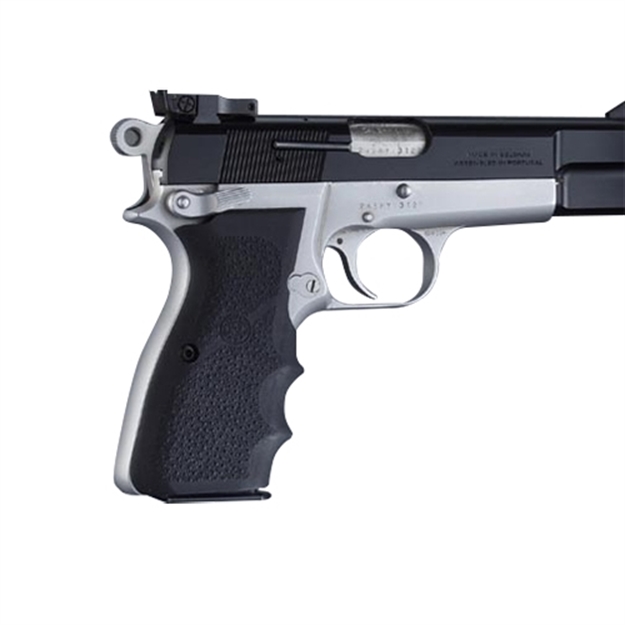 Picture of  Hogue 09000 Rubber Grip  Black With Finger Grooves For Browning Hi-Power