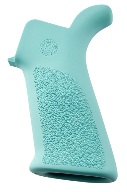 Picture of  Hogue 13034 Overmolded Beavertail Cobblestone Aqua Blue Rubber Pistol Grip For Ar-15, M16 743108130346