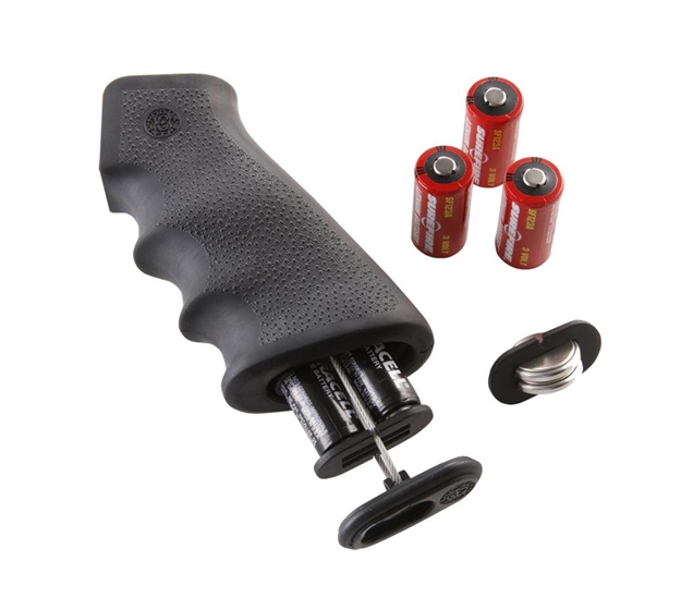 Picture of  Hogue 15010 Overmolded Grip Cobblestone Black Rubber With Finger Grooves & Storage Compartment For Ar-15, M16 (Batteries Not Included) 743108150108