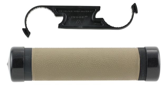 Picture of Hogue 15324 Ar-15 Mid Length Free Float Forend W/ Overmold Grip Area Desert Tan