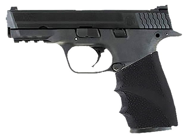 Picture of  Hogue 17400 Handall Hybrid Grip Sleeve Made OF Rubber With Textured Black Finish & Finger Grooves For S&W M&P 743108174005
