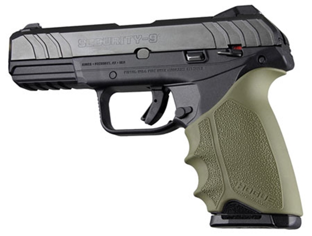 Picture of  Hogue 17701 Handall Beavertail Made OF Rubber With Textured OD Green Finish & Finger Grooves For Ruger Security-9 743108177013