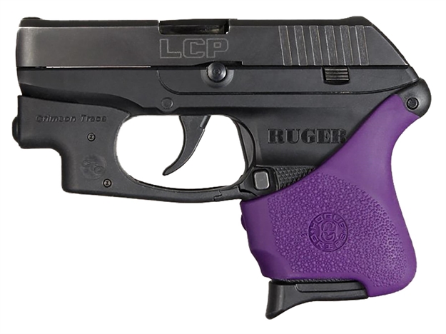 Picture of  Hogue 18116 Handall Hybrid Grip Sleeve Made OF Rubber With Textured Purple Finish For Ruger Lcp With Crimson Trace 743108181164