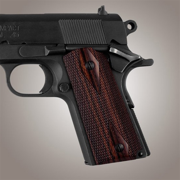 Picture of Hogue 1911 Officers Model Coco Bolo Grip Checkered