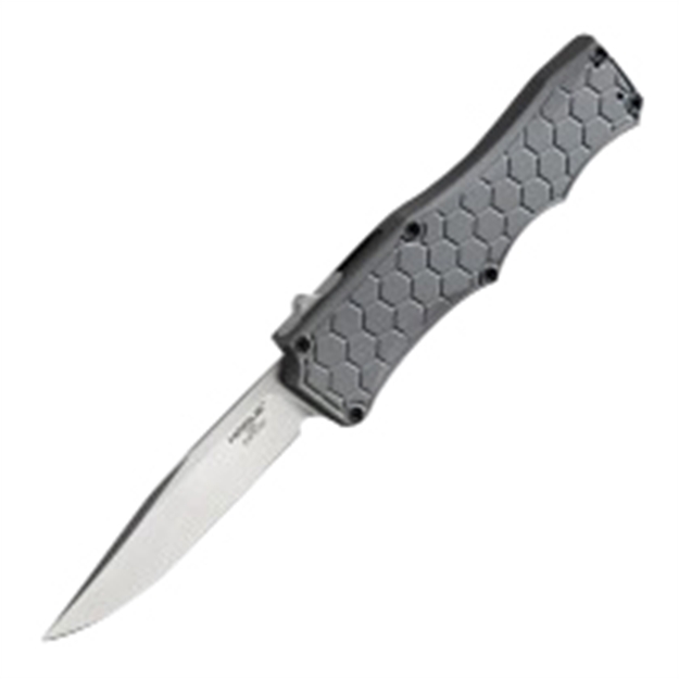Picture of Hogue 34052 Exploit Otf  3.50" Clip Point Plain Anodized Aluminum Matte Gray Handle Folding