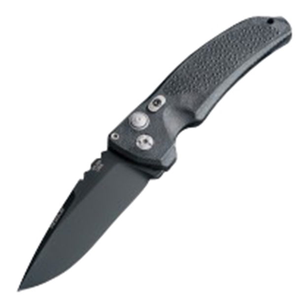 Picture of Hogue 34330 Ex-A03  3.50" Drop Point Plain Matte Black Polymer W/Cobblestone Texture Handle Folding