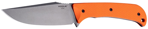 Picture of  Hogue 35850 Extrak  XL 3.90" Fixed Clip Point Plain Stone Tumbled Cpm M4 Tool Steel Blade, Blaze Orange Textured G10 Scales Handle 743108358504