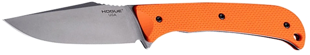 Picture of  Hogue 35860 Extrak  3.30" Fixed Clip Point Plain Stone Tumbled Cpm M4 Tool Steel Blade, Blaze Orange Textured G10 Scales Handle 743108358603