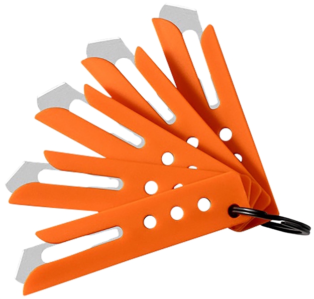 Picture of  Hogue 35884 Expel Blade Guard Orange Nylon Includes 5 #60 High Carbon Steel Blade, 5 Guards & 1 Key Ring
