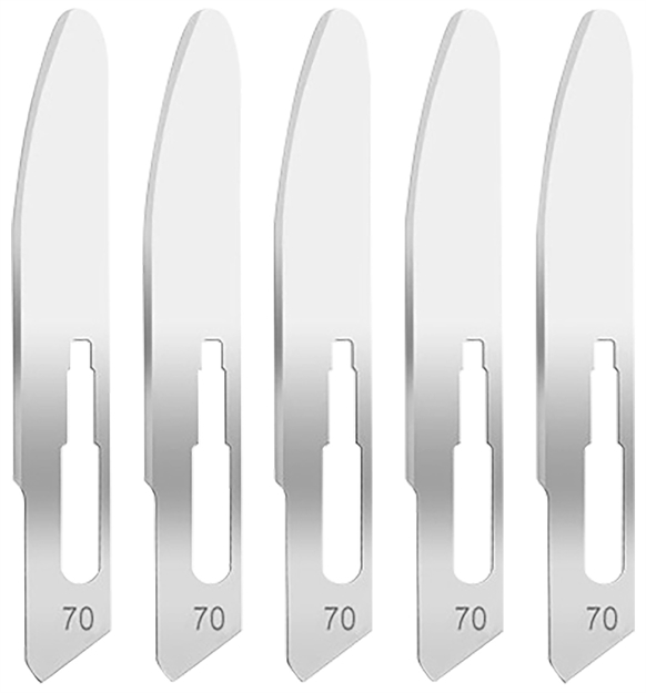 Picture of  Hogue 35887 Expel Replacement Blades High Carbon Steel Blade #70 5 Blades 743108358870