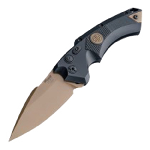 Picture of Hogue 36530 Ex-A05  3.50" Spear Point Plain Anodized Aluminum Black Handle Folding