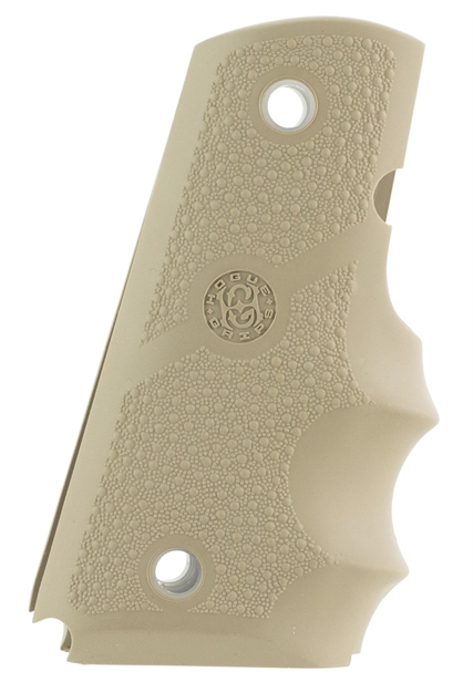 Picture of  Hogue 43003 Rubber Grip  Cobblestone Desert Tan With Finger Grooves For 1911 Officer 743108430033