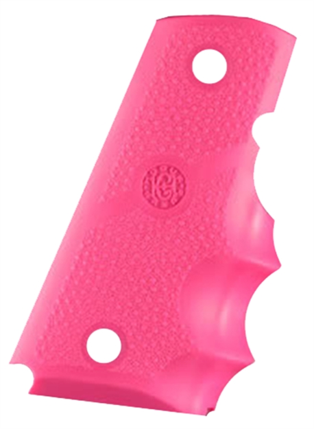 Picture of Hogue 43007 1911 Officers Model Rubber Grip W/Finger Grooves Pink